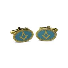 Craft Cuff Links - Sky Blue enamel 