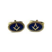 Craft Cuff Links  Oval - Blue