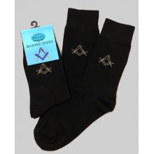 Masonic Black Socks -short Fitting  With Discreet Square & Comp Size 6-11